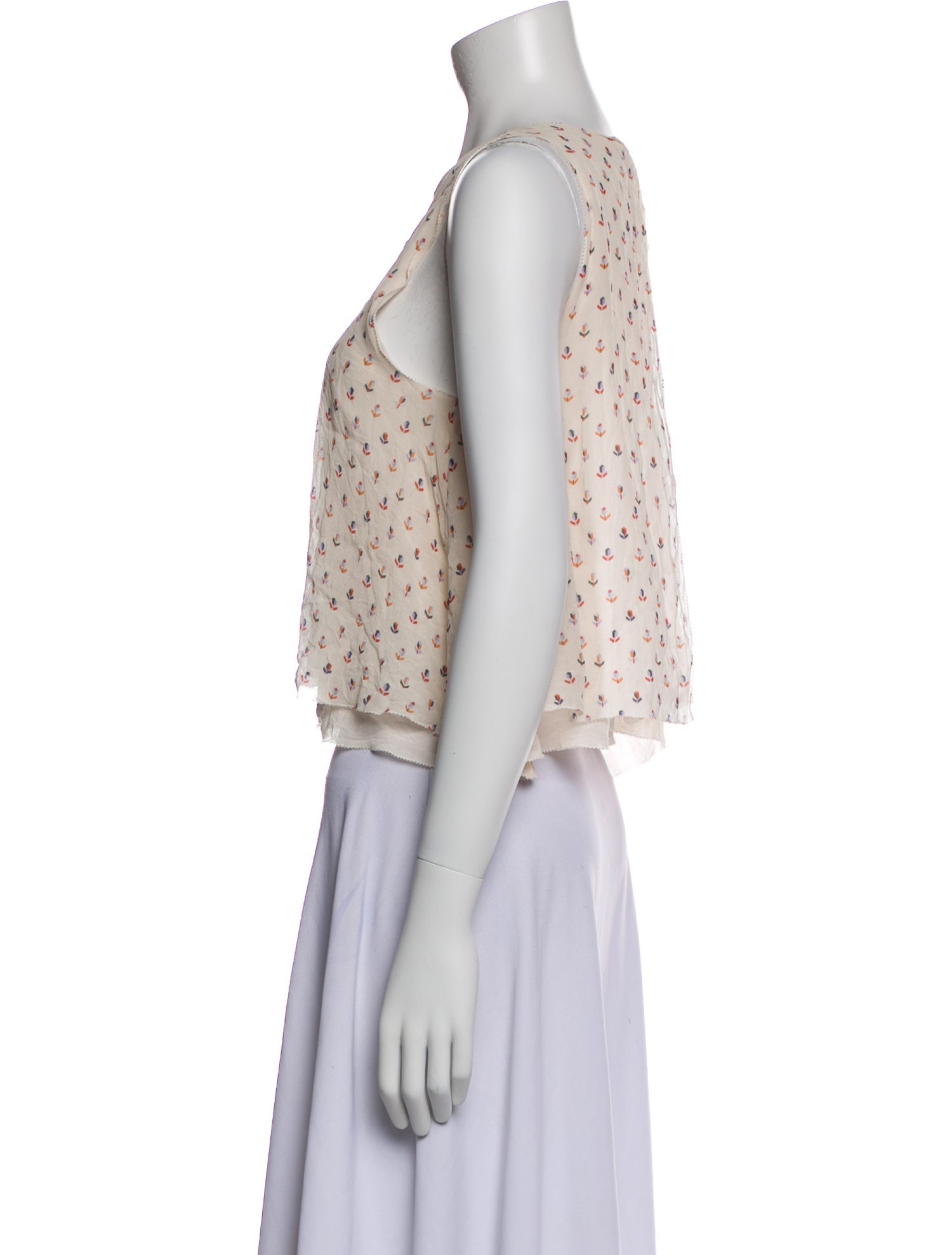 Tory Burch Silk Printed Crop Top