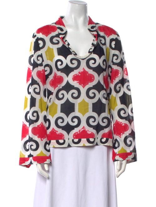 Tory Burch Printed V-Neck Blouse