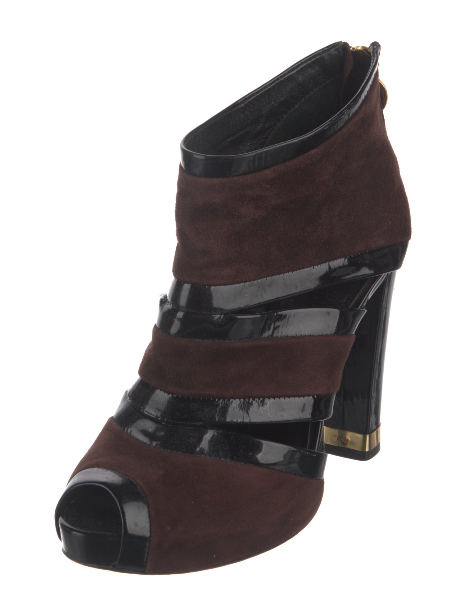 Tory Burch Suede Colorblock Pattern Boots