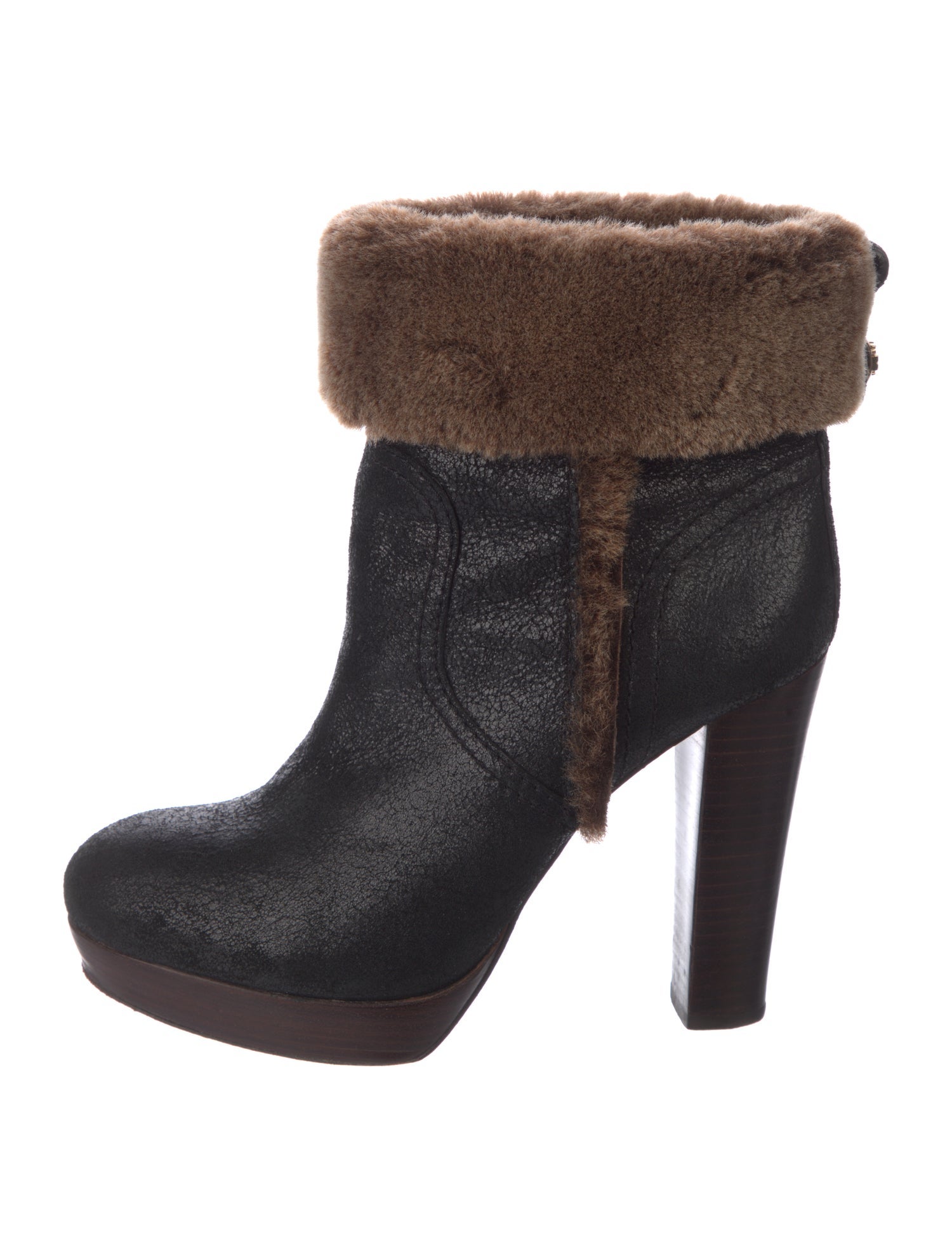 Tory Burch Leather Colorblock Pattern Boots