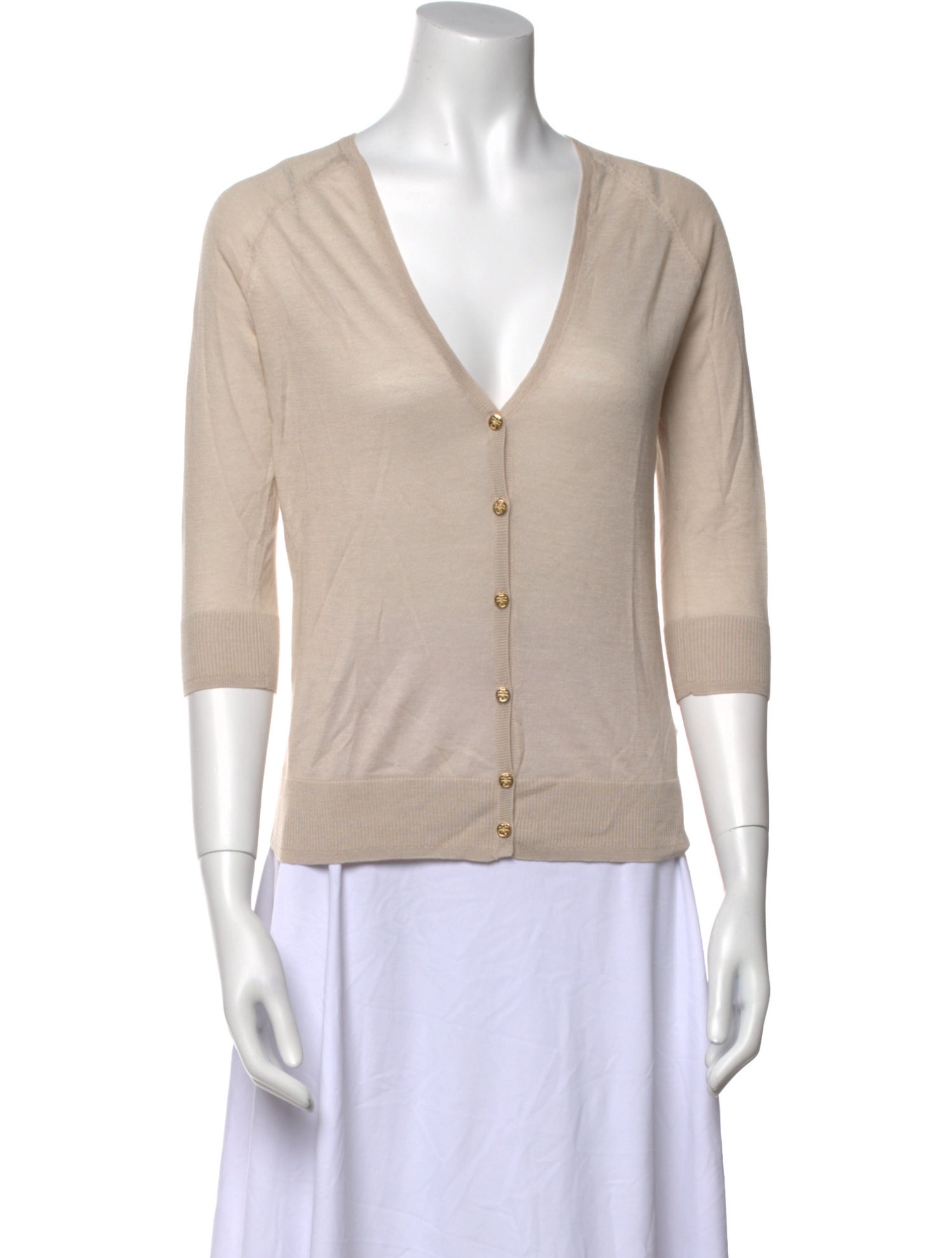 Tory Burch Silk V-Neck Sweater