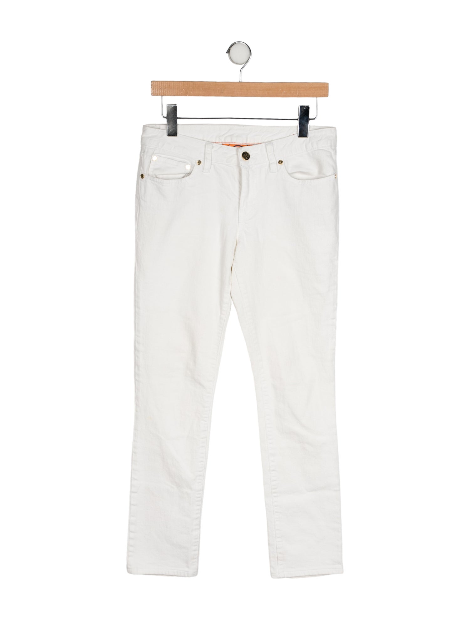 Tory Burch Mid-Rise Straight Leg Jeans