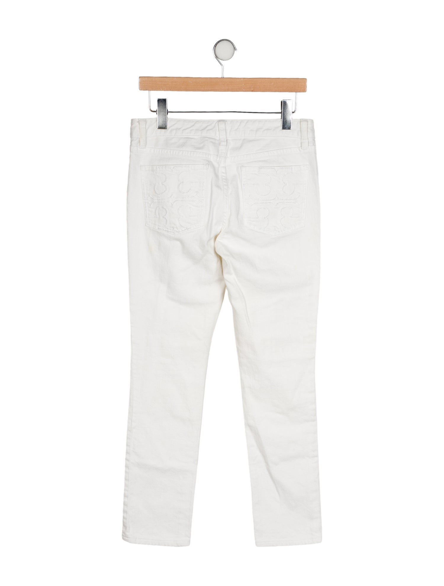 Tory Burch Mid-Rise Straight Leg Jeans