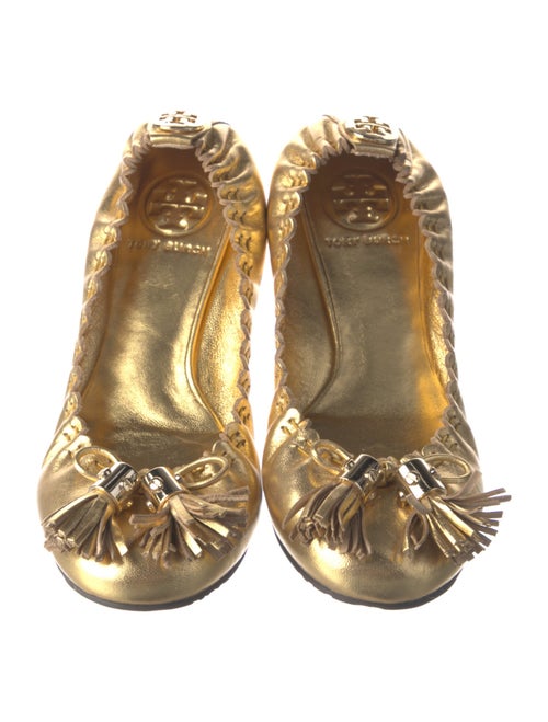 Tory Burch Leather Bow Accents Ballet Flats