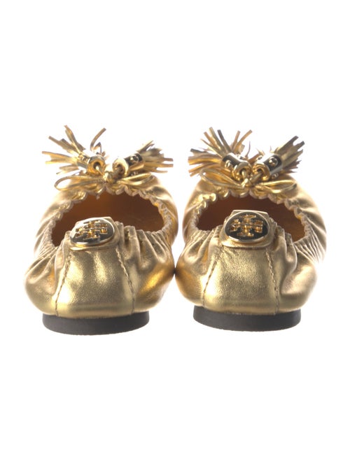 Tory Burch Leather Bow Accents Ballet Flats