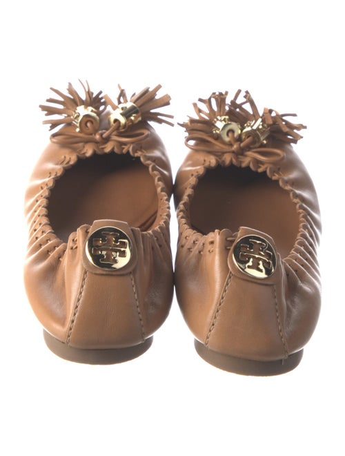 Tory Burch Leather Tassel Accents Ballet Flats