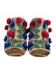 Tory Burch Leather Floral Print Slides