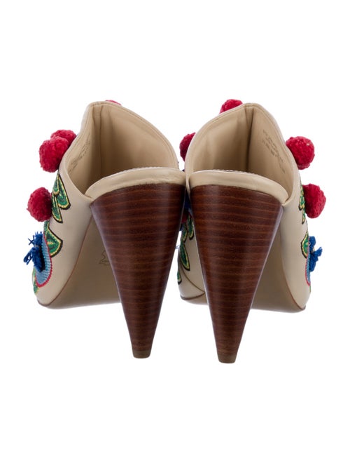 Tory Burch Leather Floral Print Slides