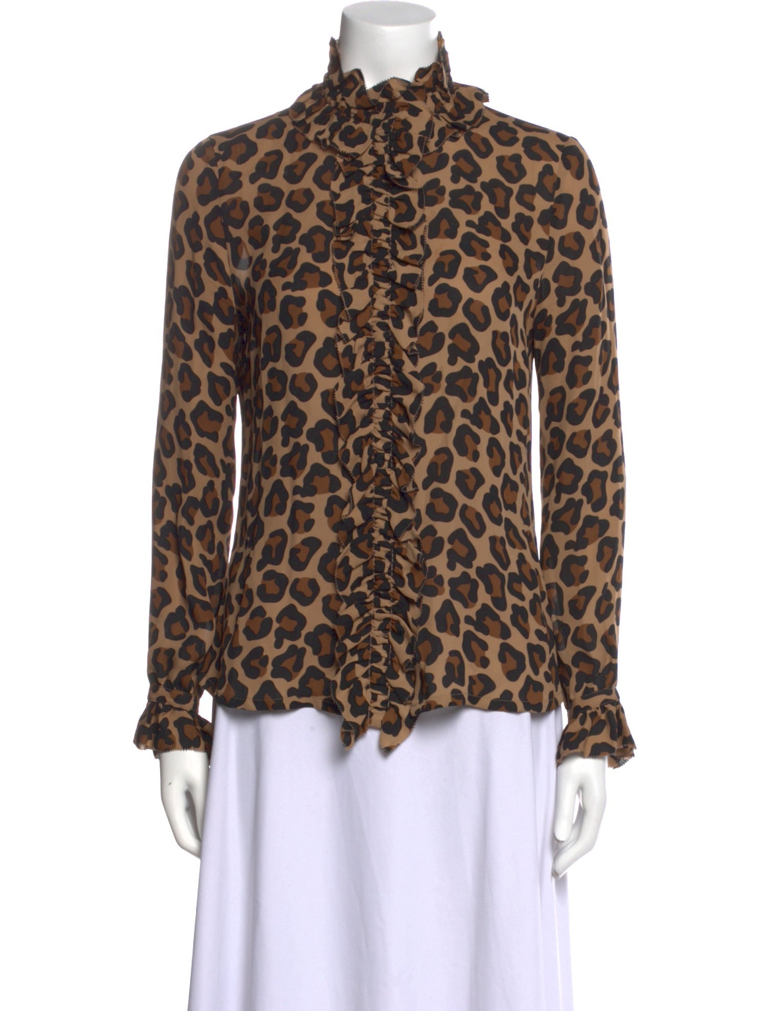 Tory Burch Silk Animal Print Blouse