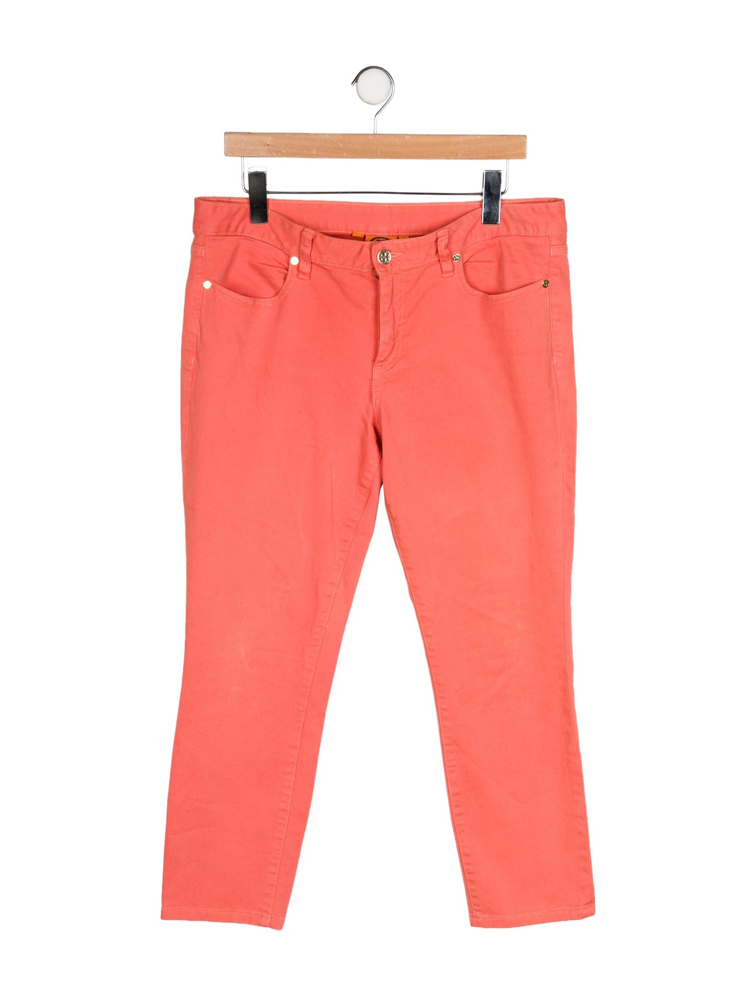 Tory Burch Mid-Rise Straight Leg Jeans