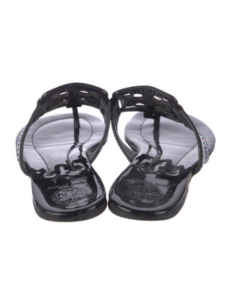 Tory Burch Patent Leather Lasercut Accents Slides