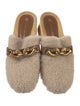Tory Burch Shearling Leather Trim Embellishment Mules