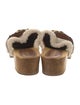 Tory Burch Shearling Leather Trim Embellishment Mules