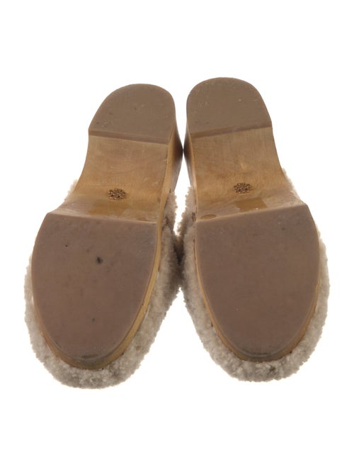 Tory Burch Shearling Leather Trim Embellishment Mules