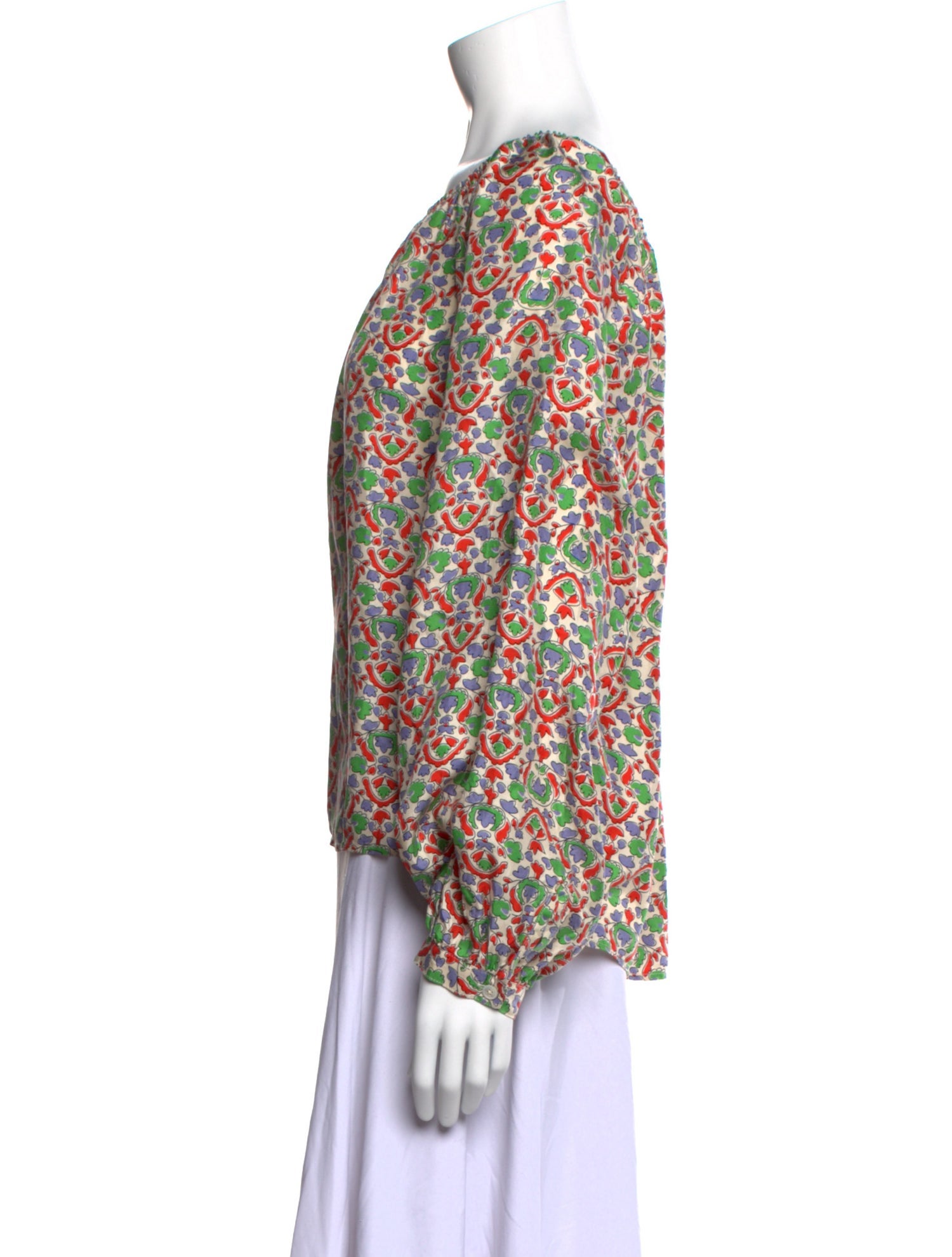 Tory Burch Silk Floral Print Blouse