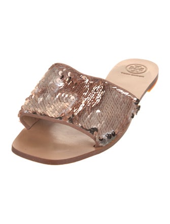 Tory Burch Sequins Animal Print Slides