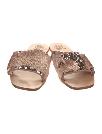 Tory Burch Sequins Animal Print Slides