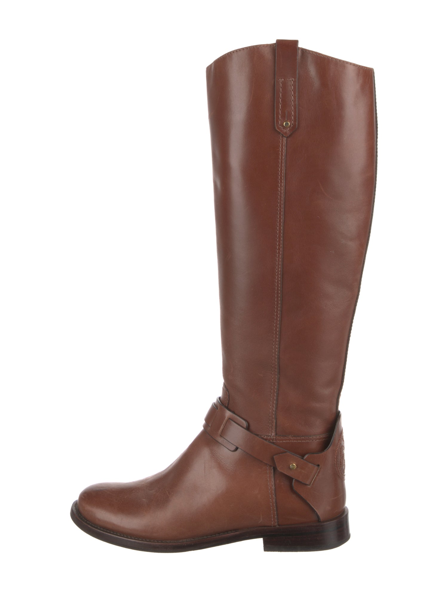 Tory Burch Leather Lasercut Accents Riding Boots