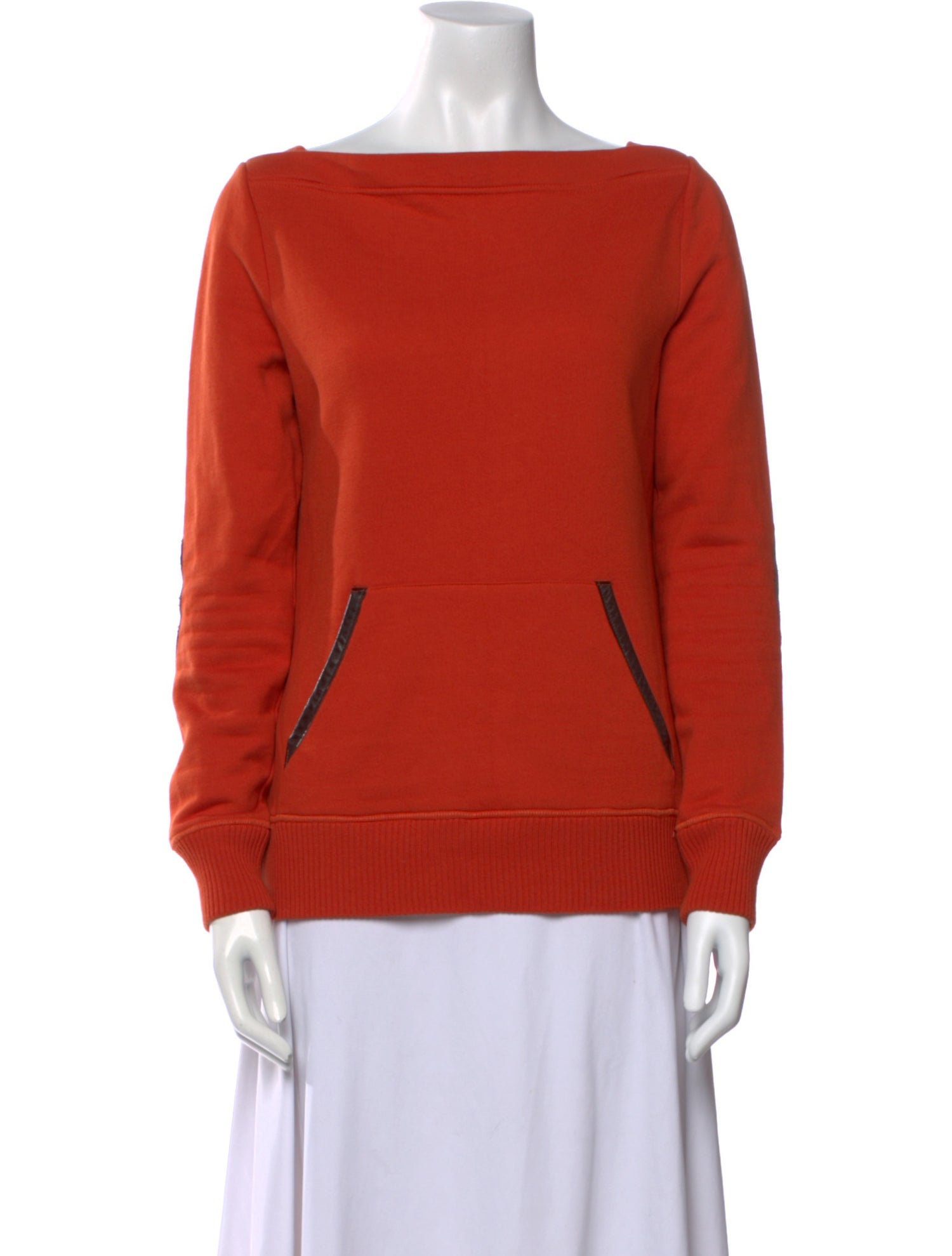 Tory Burch Bateau Neckline Long Sleeve Sweatshirt