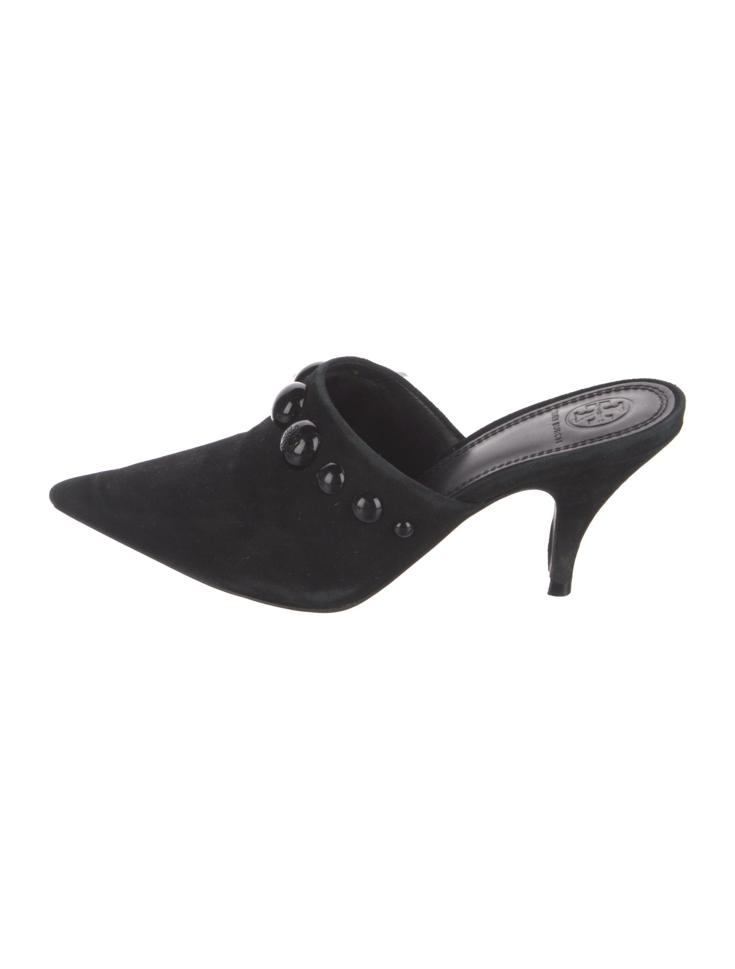 Tory Burch Suede Studded Accents Mules