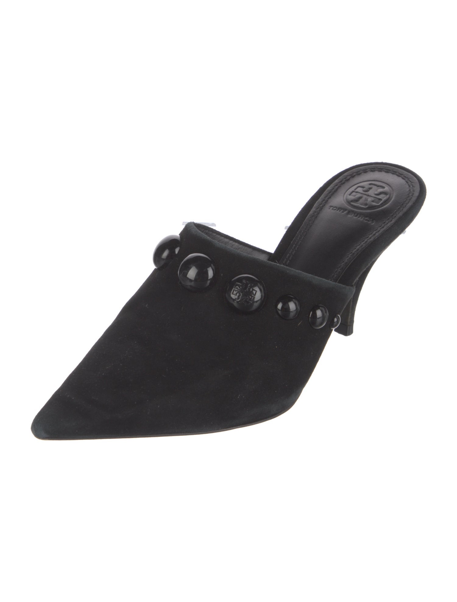Tory Burch Suede Studded Accents Mules