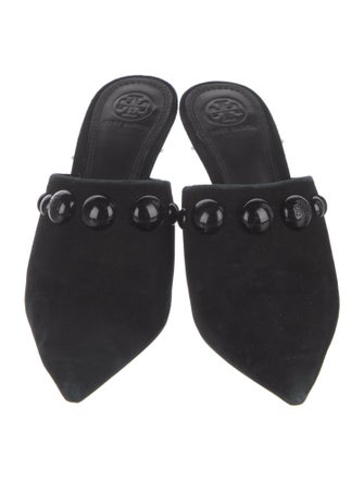 Tory Burch Suede Studded Accents Mules