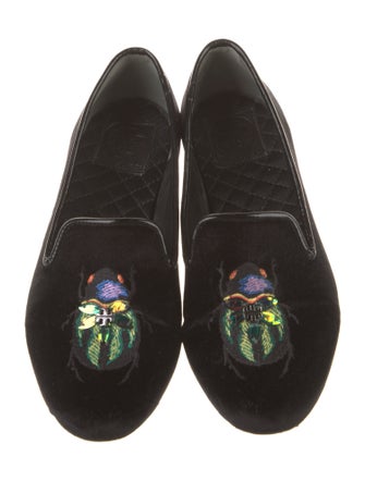 Tory Burch Velvet Sequin Embellishments Loafers