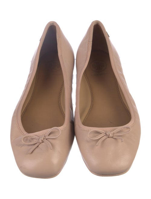 Tory Burch Leather Bow Accents Ballet Flats