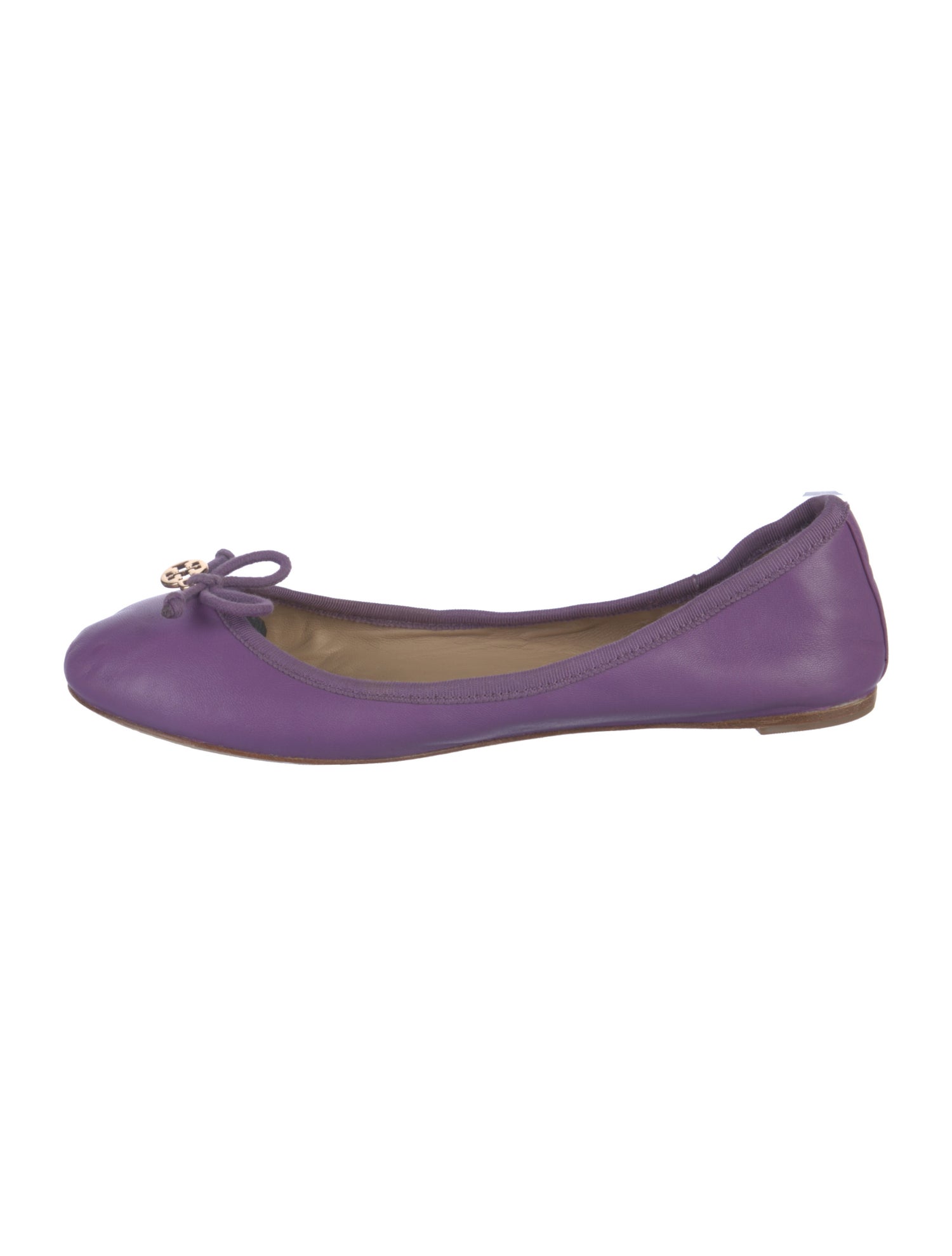 Tory Burch Leather Bow Accents Ballet Flats