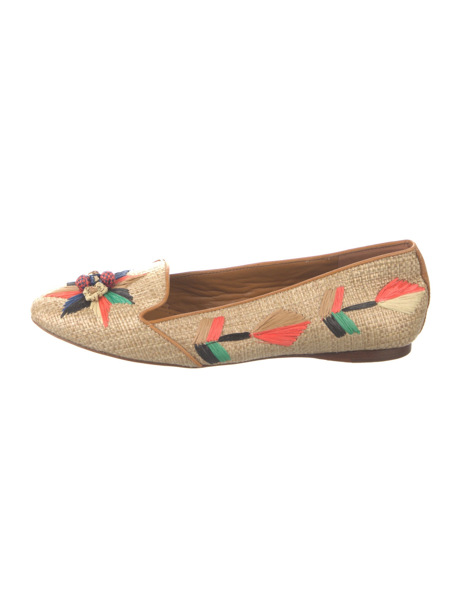 Tory Burch Straw Patterned Loafers
