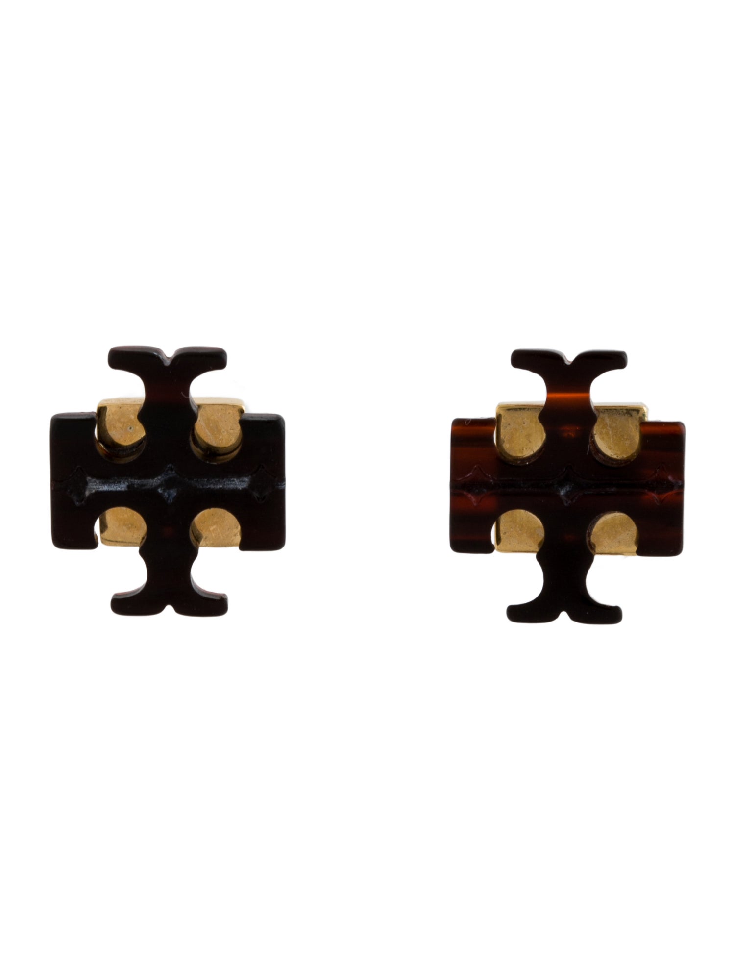 Tory Burch Resin Logo Stud Earrings