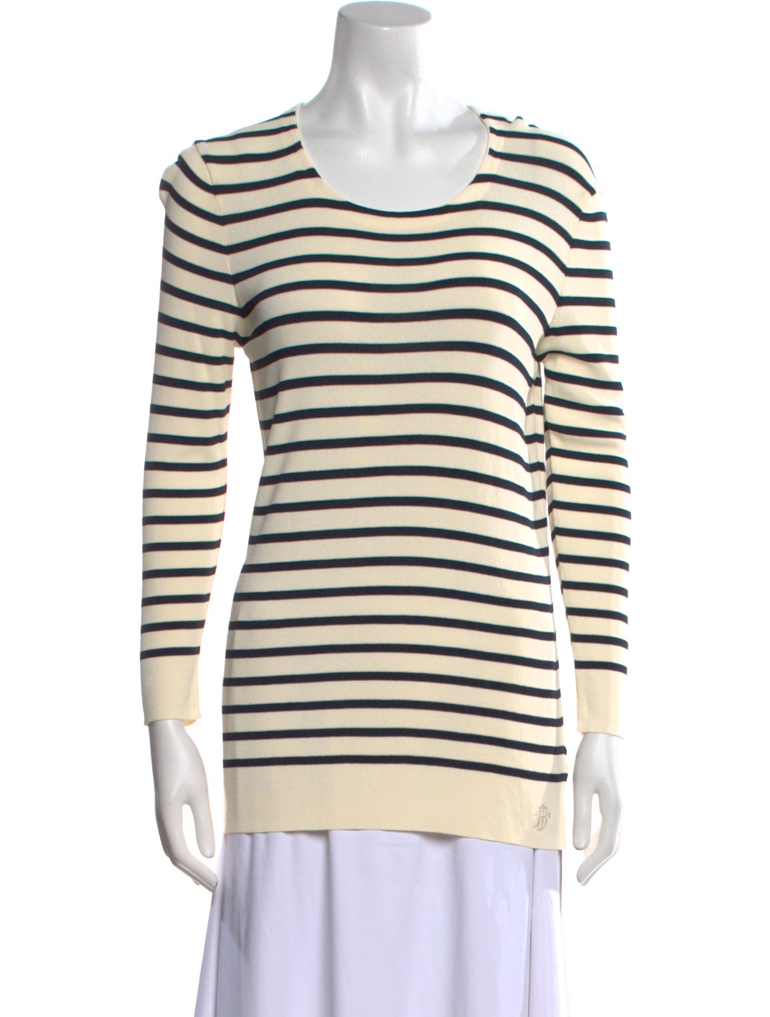 Tory Burch Striped Scoop Neck Sweater