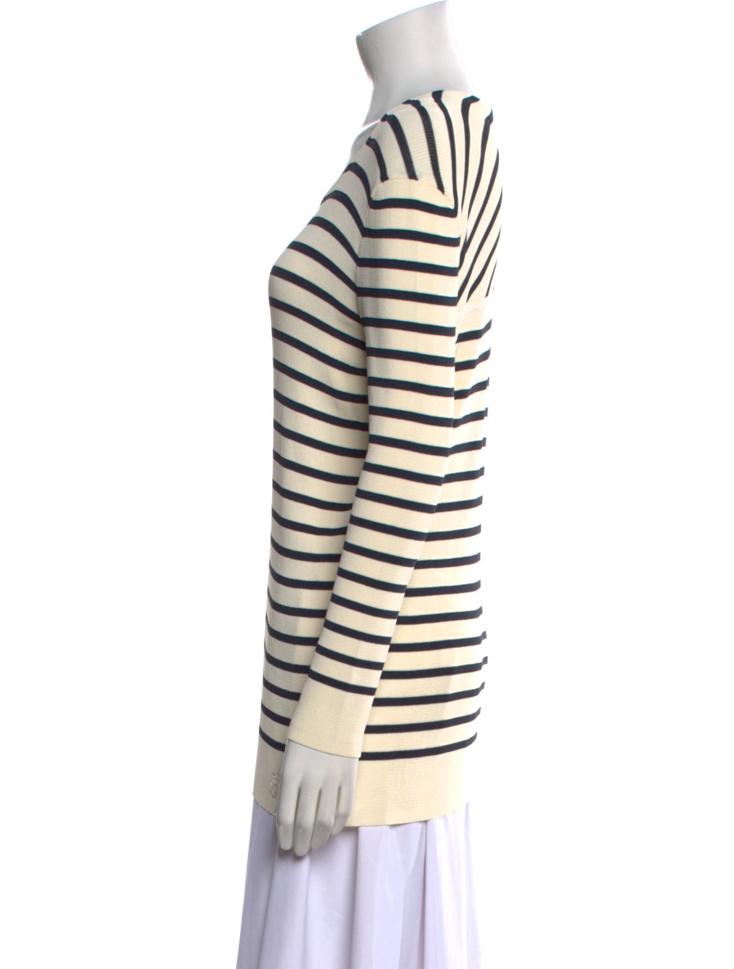 Tory Burch Striped Scoop Neck Sweater
