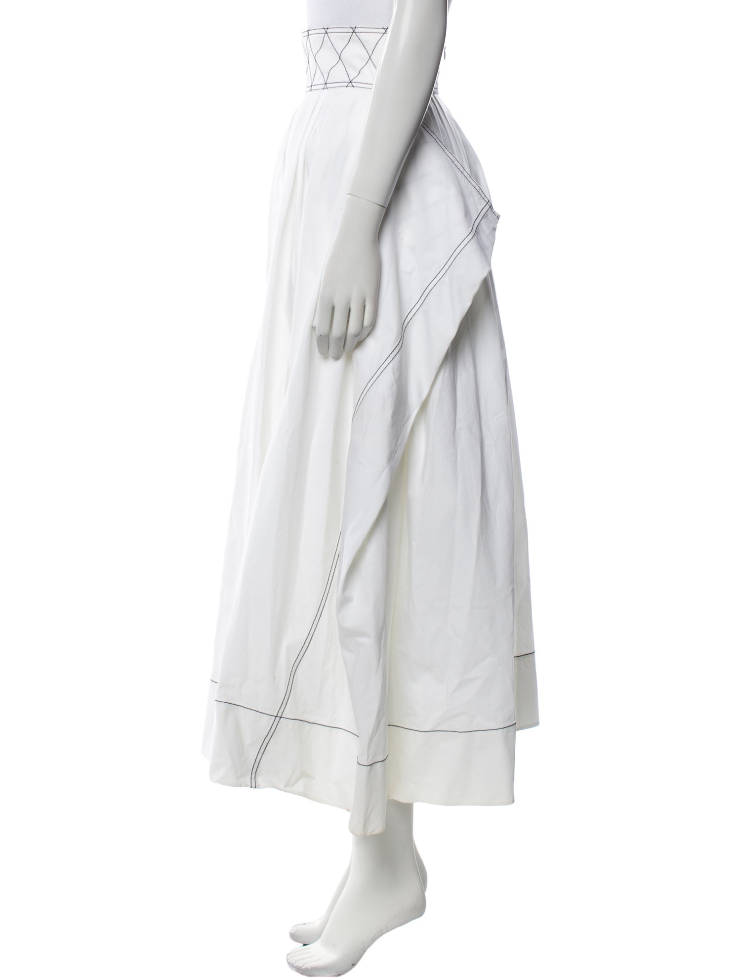 Tory Burch Mesh Accents Midi Length Skirt