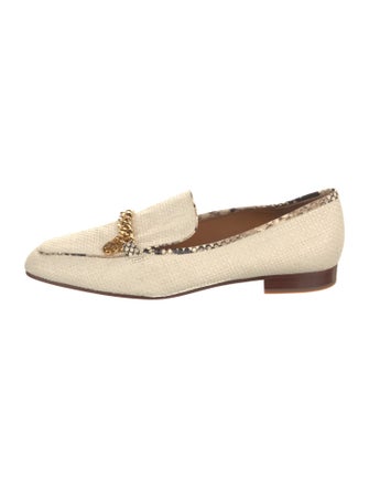 Tory Burch Straw Animal Print Loafers