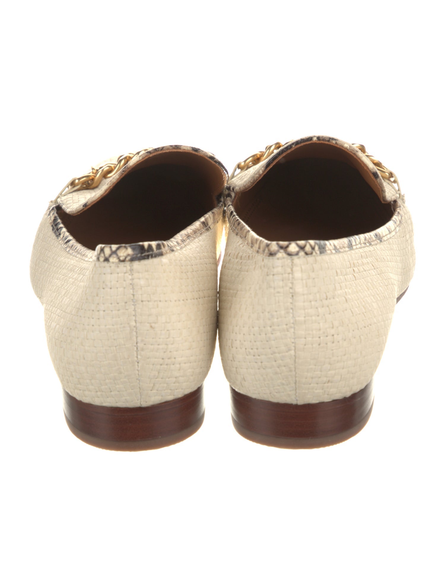Tory Burch Straw Animal Print Loafers