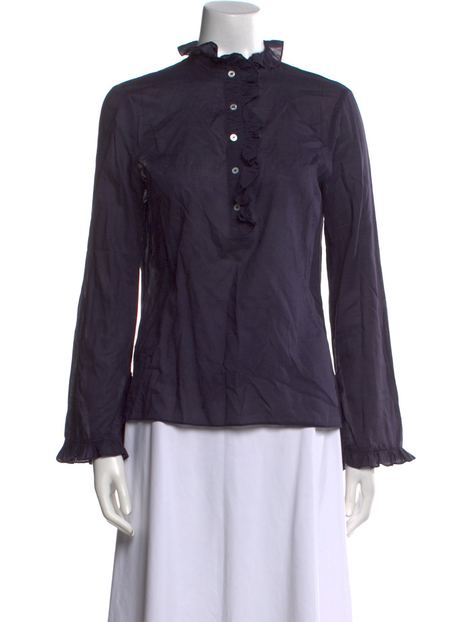 Tory Burch Mock Neck Long Sleeve Blouse