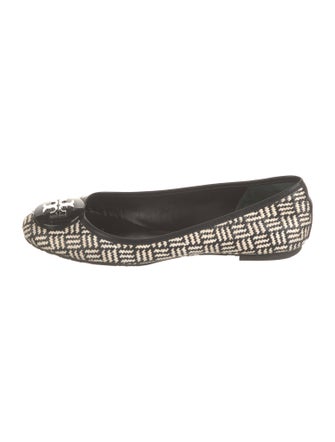 Tory Burch Raffia Printed Ballet Flats