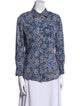 Tory Burch Printed Long Sleeve Button-Up Top
