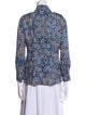 Tory Burch Printed Long Sleeve Button-Up Top