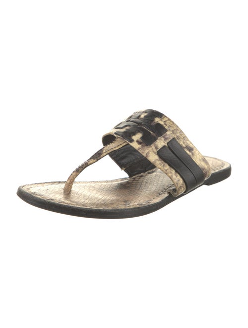 Tory Burch Leather Animal Print Slides