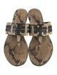 Tory Burch Leather Animal Print Slides