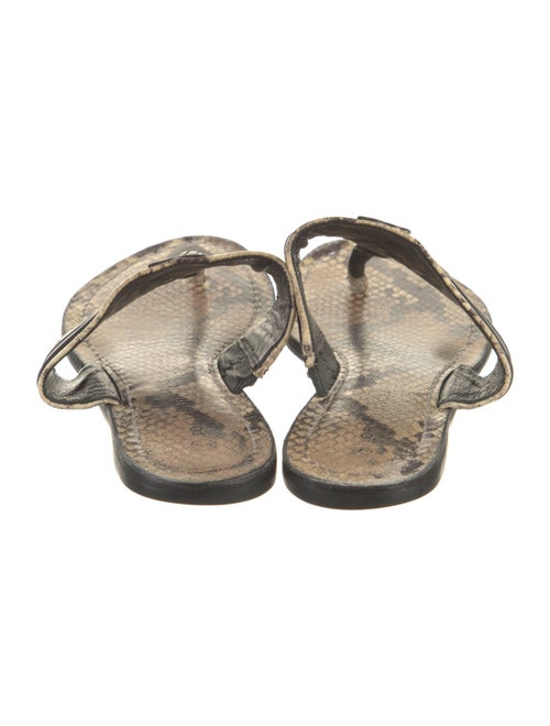 Tory Burch Leather Animal Print Slides