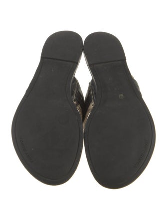 Tory Burch Leather Animal Print Slides