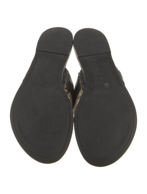 Tory Burch Leather Animal Print Slides