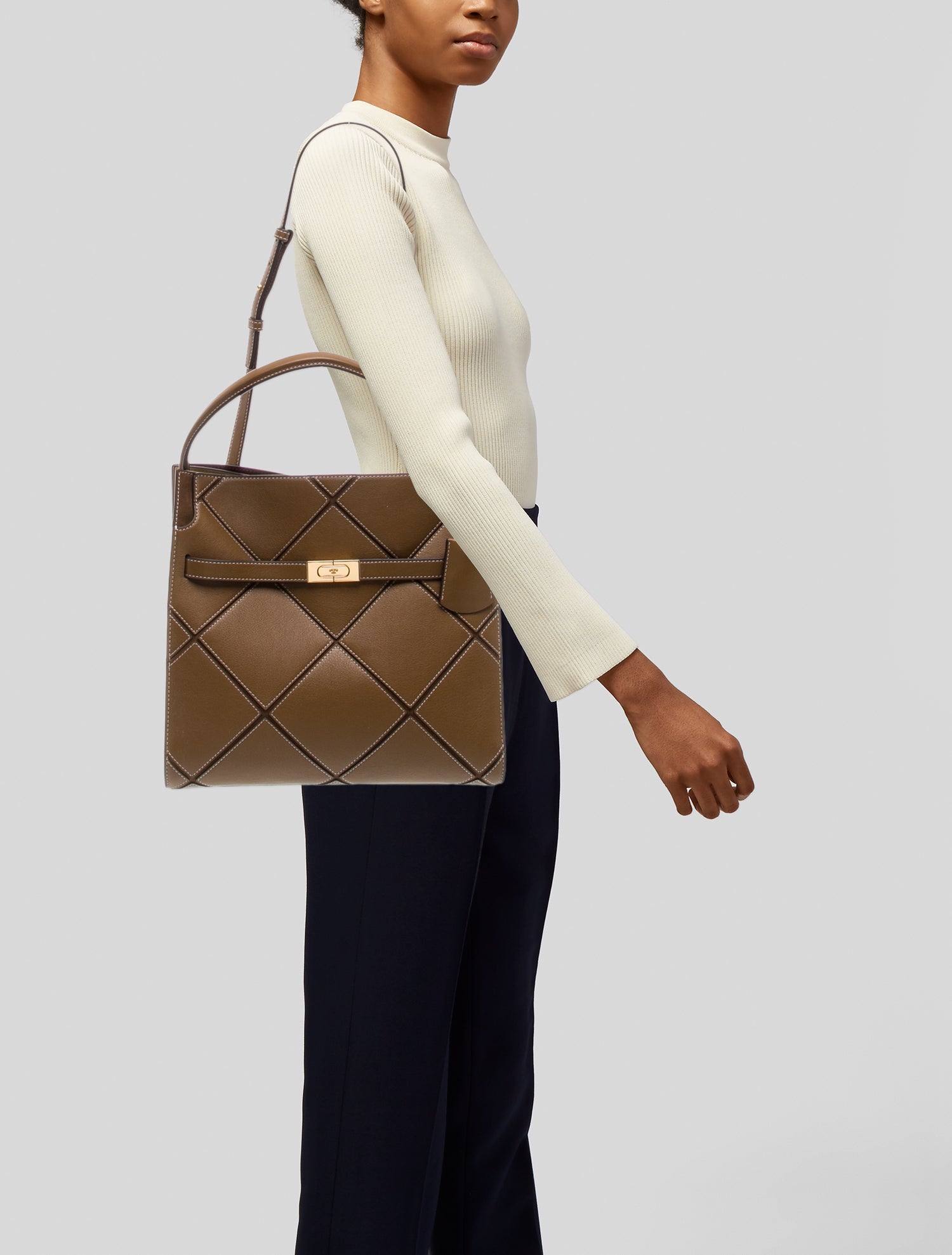 Tory Burch Leather Lee Radziwill Double Bag