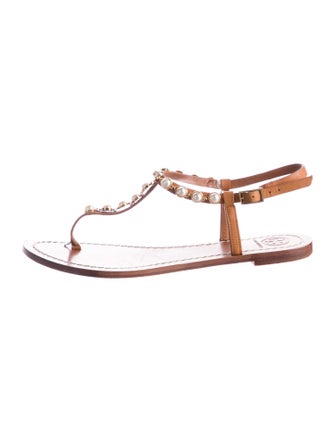 Tory Burch Leather T-Strap Sandals