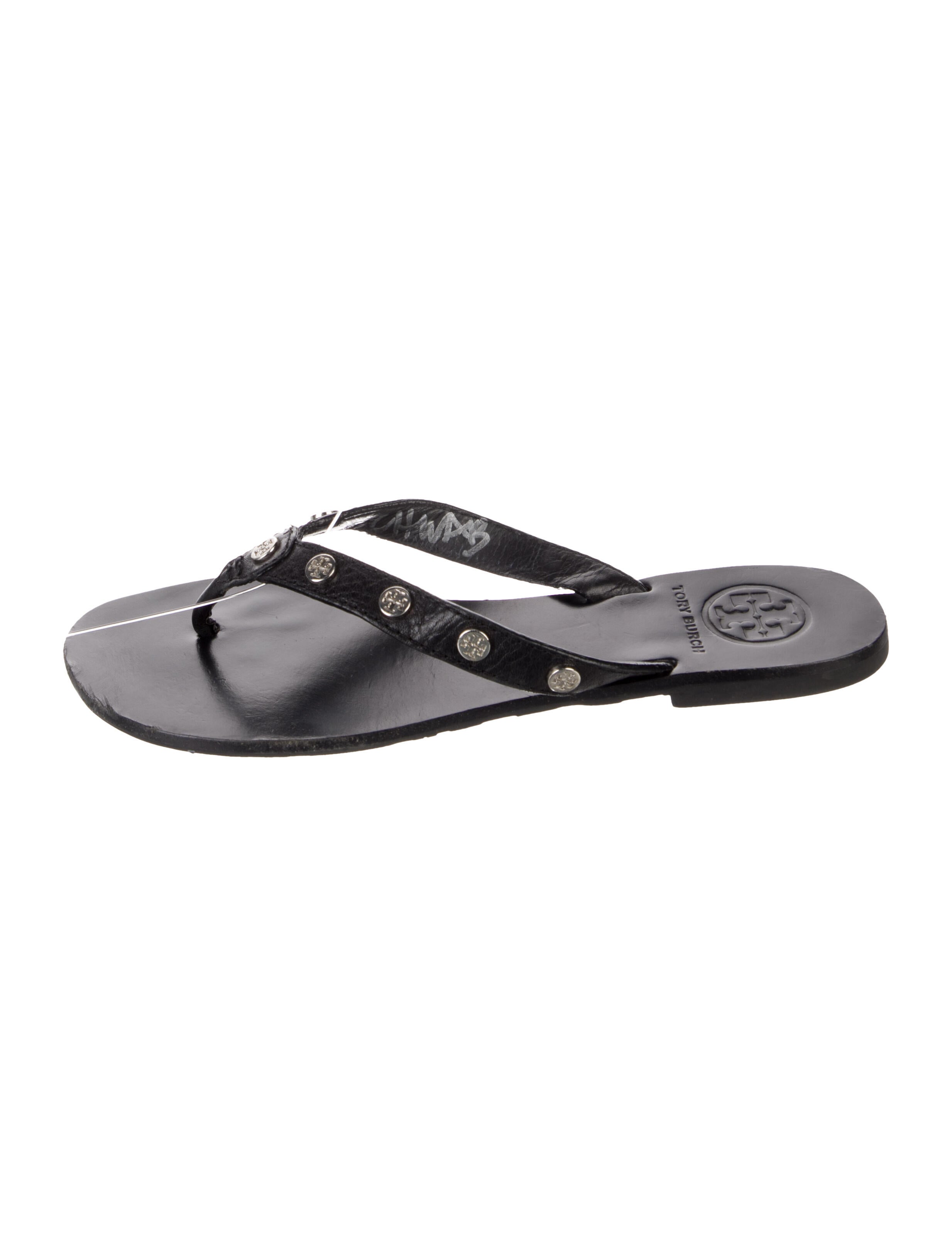 Tory Burch Leather Studded Accents Slides
