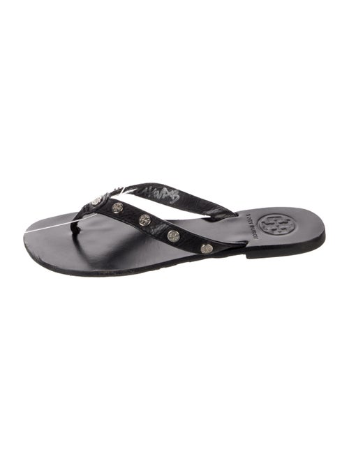 Tory Burch Leather Studded Accents Slides