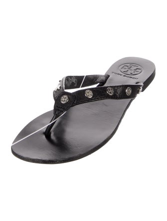 Tory Burch Leather Studded Accents Slides